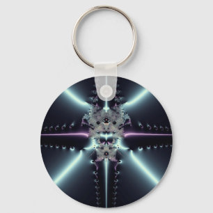 Abstract Art Blue Star Keychain