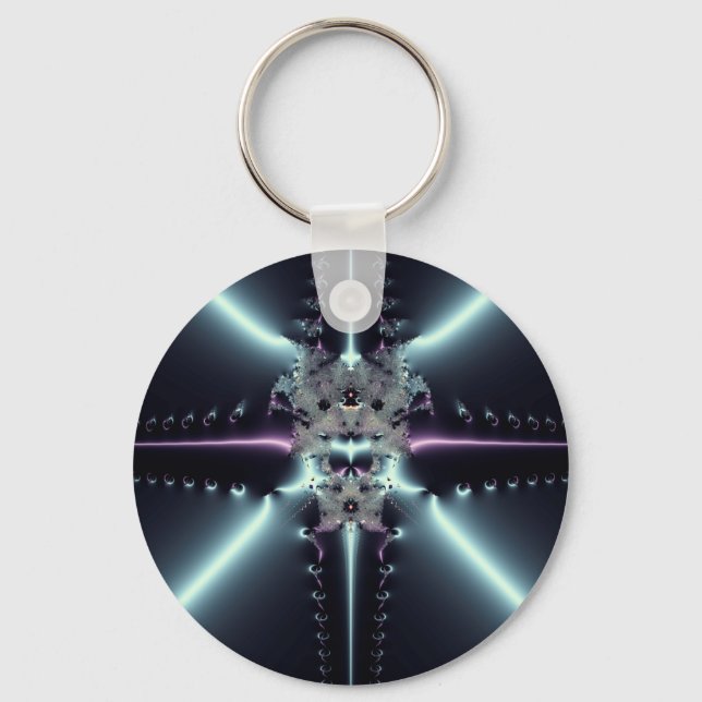 Abstract Art Blue Star Keychain (Front)