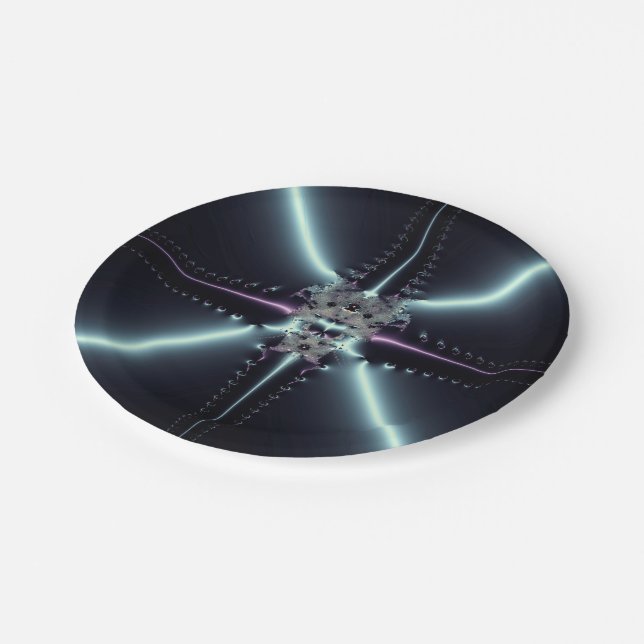Abstract Art Blue Star Paper Plate (Angled)