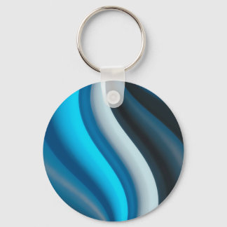 Abstract Art Blue Waves Keychain