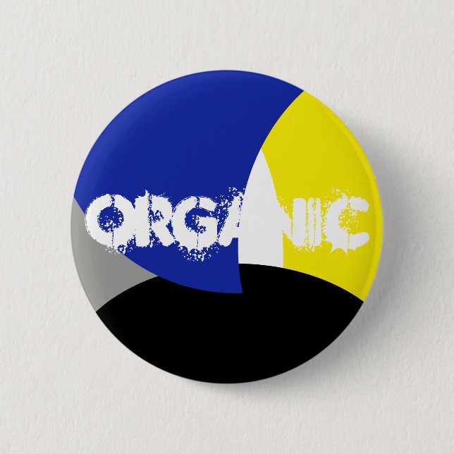 Abstract Art Blue Yellow 2 Inch Round Button (Front)