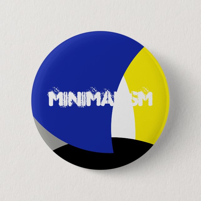 Abstract Art Blue Yellow 2 Inch Round Button (Front)