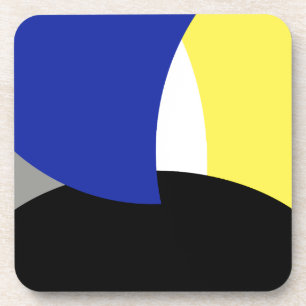 Abstract Art Blue Yellow Coaster