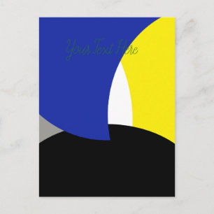 Abstract Art Blue Yellow Postcard