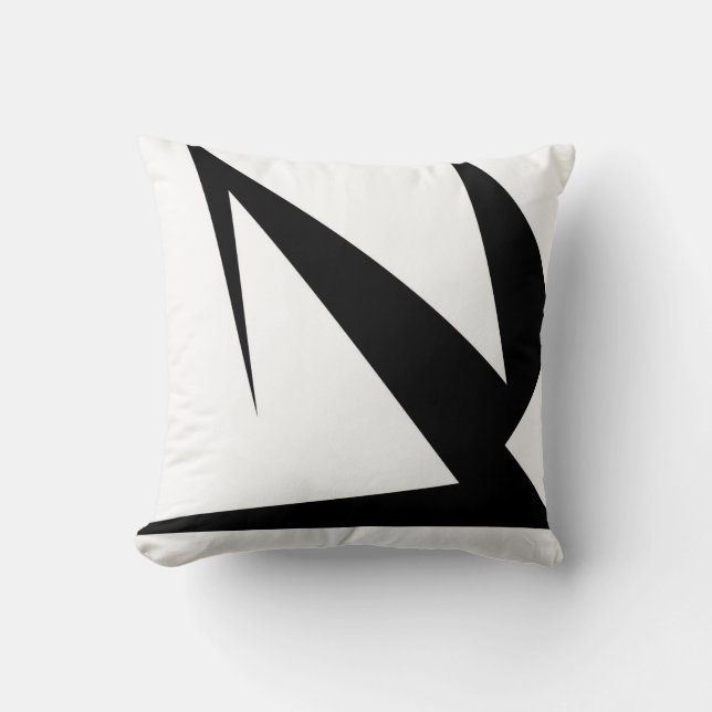 Abstract Art Bold Black White Throw Pillow (Front)