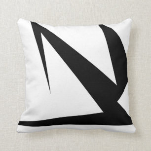 Abstract Art Bold Black White Throw Pillow