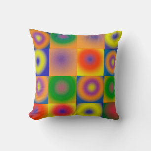Abstract Art Bold Bright Yellow Red Blue Throw Pillow