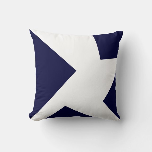 Abstract Art Bold Dark Blue White Throw Pillow (Front)