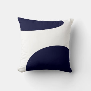 Abstract Art Bold Dark Blue White Throw Pillow