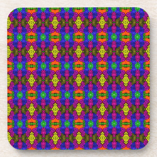 Abstract Art Bright Pattern Coaster (Front)