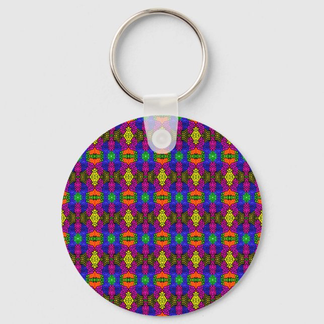 Abstract Art Bright Pattern Keychain (Front)