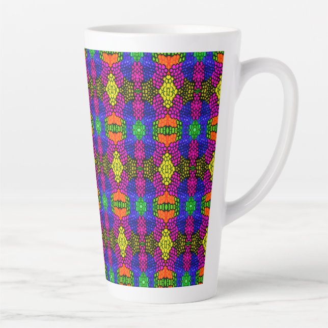 Abstract Art Bright Pattern Latte Mug (Right)