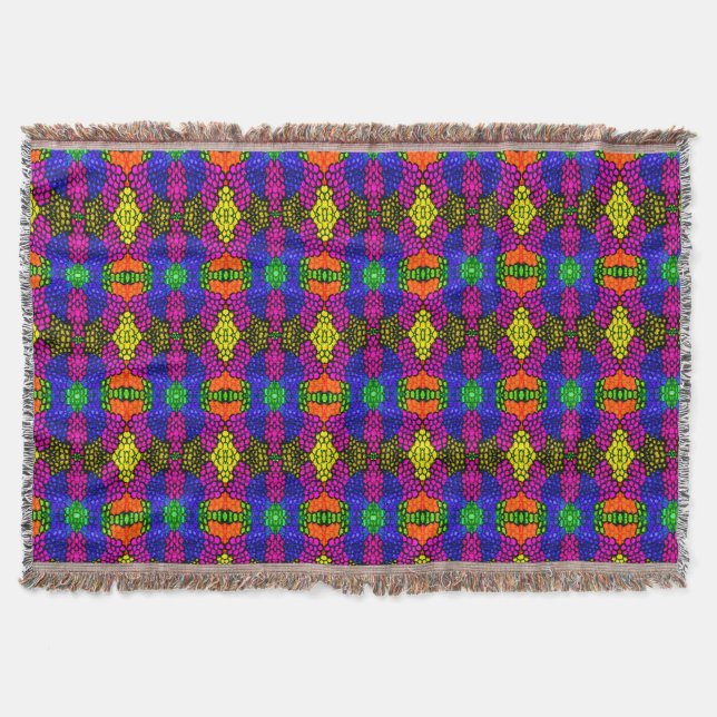 Abstract Art Bright Pattern Throw Blanket (Front)