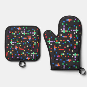 Abstract "Art by Kids" Oven Mitt & Pot Holder Set