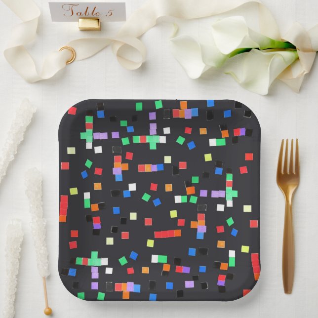Abstract "Art by Kids" Paper Plate (Wedding)