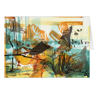Abstract Art Card Poppies Urban Highway California