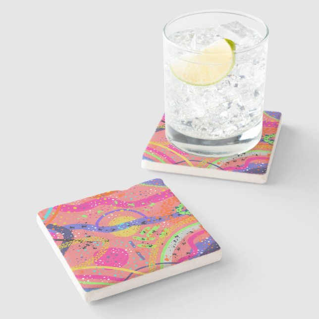 Abstract Art: Celestial Dreaming  Stone Coaster (Side)