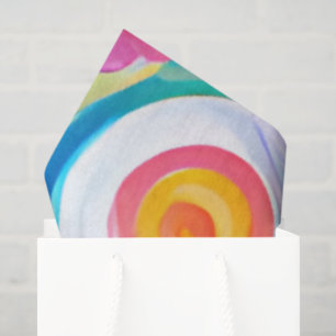 Abstract Art Circles Bright Colours Custom Name Fu Tissue Paper