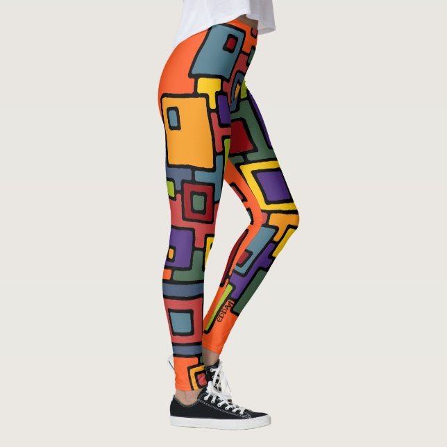 Abstract ART - CITY MAPS II Leggings (Right)