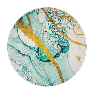 Abstract Art Clouds: Translucent Ink Cutting Board