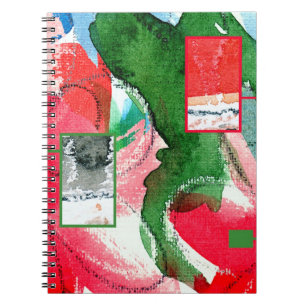 abstract art collage, mixed media and watercolor 2 notebook