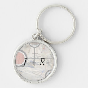 abstract art collage, mixed media and watercolor 3 keychain