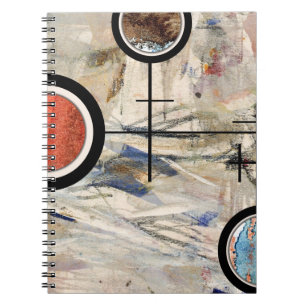 abstract art collage, mixed media and watercolor 3 notebook