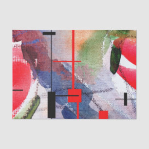 abstract art collage, mixed media and watercolor tissue paper