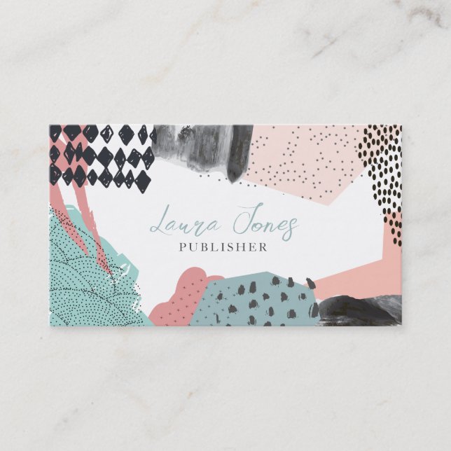 Abstract Art Collage Publisher Writer Editor Appointment Card (Front)