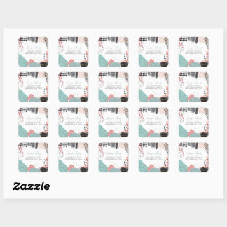 Abstract Art Collage Return Address Customized Square Sticker