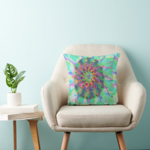 Abstract Art Colourful Egg Elegant light Turquoise Throw Pillow