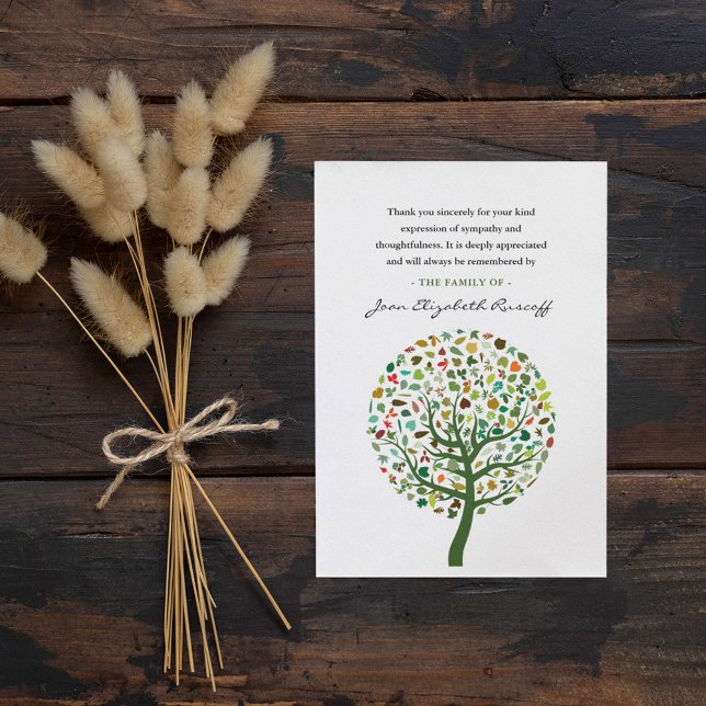 Abstract Art Colourful Tree | Funeral Thank You Card (Creator Uploaded)