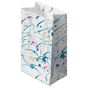 Abstract art colourful tropical shallow sea waves small gift bag