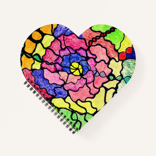 Abstract Art Colourful Wonderful Flower Notebook (Front)