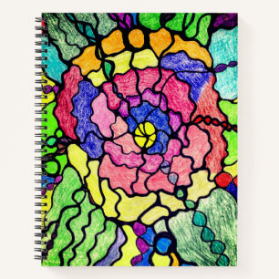 Abstract Art Colourful Wonderful Flower Notebook