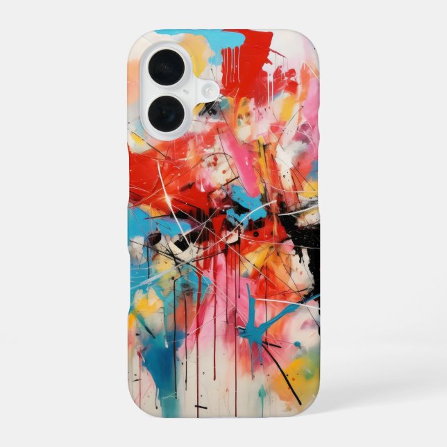 Abstract Art Colours iPhone 16 Case (Back)