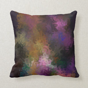 Abstract Art Contemporary Multi Coloured Swirls Throw Pillow