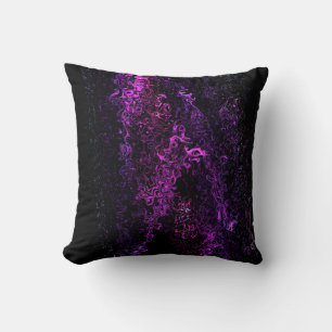 Abstract Art Contemporary Purple Black Swirls Throw Pillow