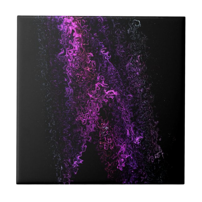 Abstract Art Contemporary Purple Celestial Curtain Tile (Front)