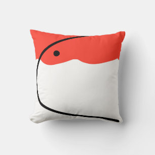 Abstract Art Coral Red Black White Throw Pillow