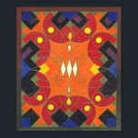 Abstract Art Deco Design by Swiss Artist Poster<br><div class="desc">This poster is after an original gouache rug design. Colourful work dates to around 1920.</div>