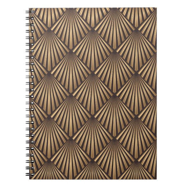 Abstract Art Deco: Gold Elegance. Notebook (Front)