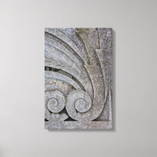 Abstract Art Deco Stone Relief Sculpture Detail Canvas Print