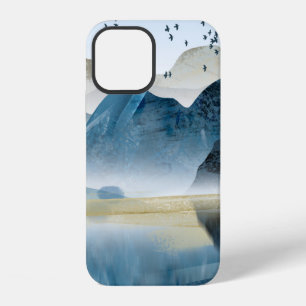 Abstract art decorative background. Mountains and iPhone 12 Case