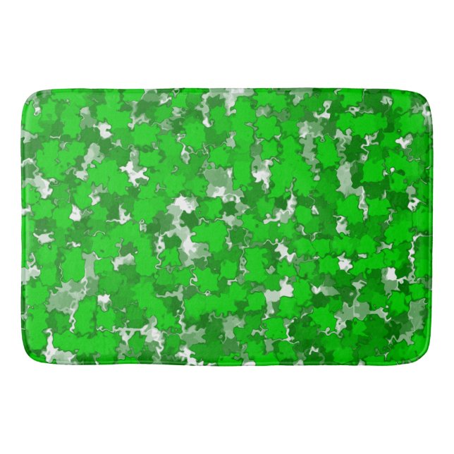 Abstract Art Design Green Foliage Bath Mat (Front)