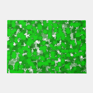 Abstract Art Design Green Foliage Doormat