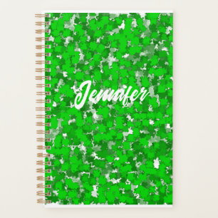 Abstract Art Design Green Foliage  Planner