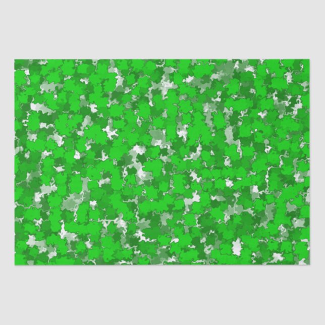 Abstract Art Design Green Foliage Tissue Paper (Front)