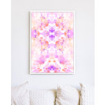 Abstract Art Divine Femininity Purple Orange Boho Poster<br><div class="desc">Looking for a piece that stands out from the crowd? Look no further, this original vertical soft pastels boho tie dye kaleidoscope abstract art print in light pastel purple and orange colours on white represents Divine Femininity, a gentle yet strong force of a nurturing feminine power. It will stand out...</div>