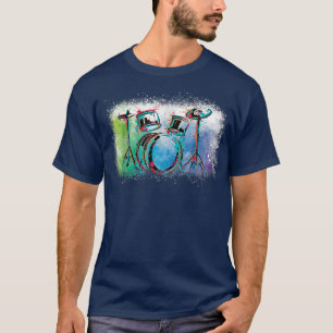 Abstract Art Drums Musician Music Band Throne Noos T-Shirt